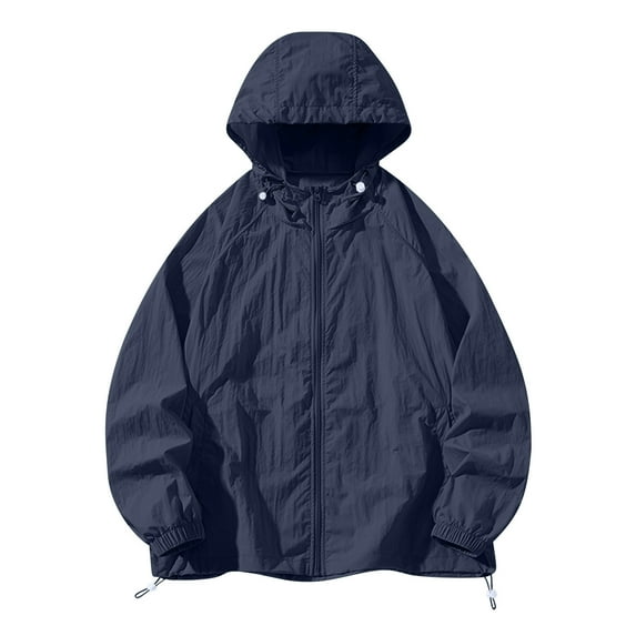 Delliss Men's Sun Protection Shirts Jacket Lightweight Full Zip Hoodie Long Sleeve Shirt for Fishing Hiking Running