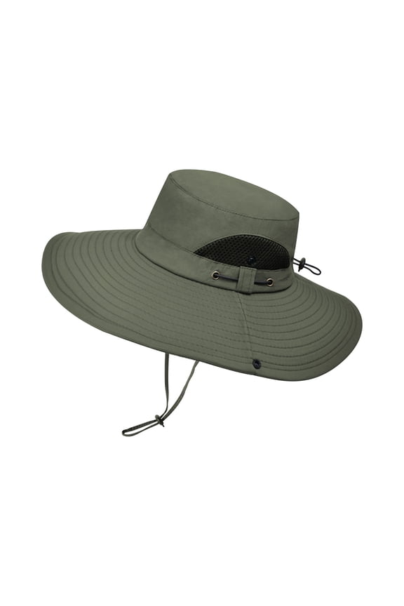 Men's Wide Brim Bucket Hiking Hats Sun Protection Waterproof Quick Dry Hats Fishing