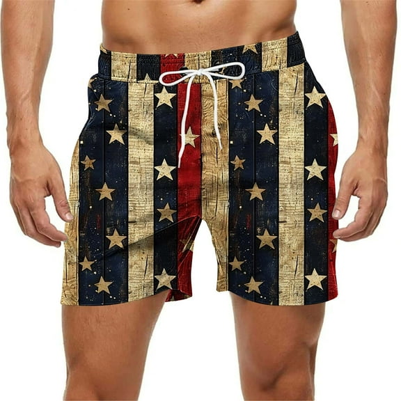 Delliss Mens Drawstring Swim Trunks Quick Dry Beach Shorts Bathing Suits with Pockets