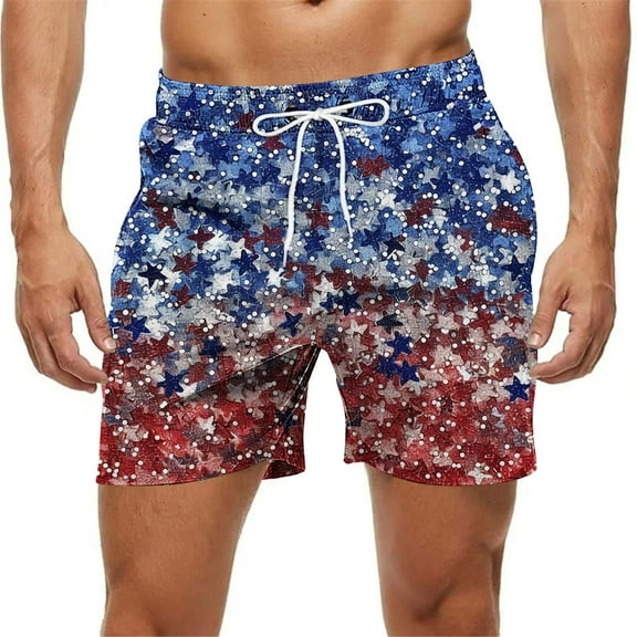 Delliss Mens Drawstring Swim Trunks Quick Dry Beach Shorts Bathing Suits with Pockets