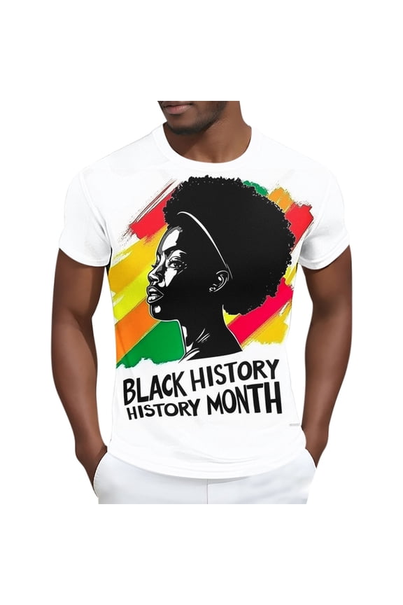 Mens Fashion Print Sports Top Casual Dressy Crew Neck Relaxed Fit Shirts Daily Loose Tops