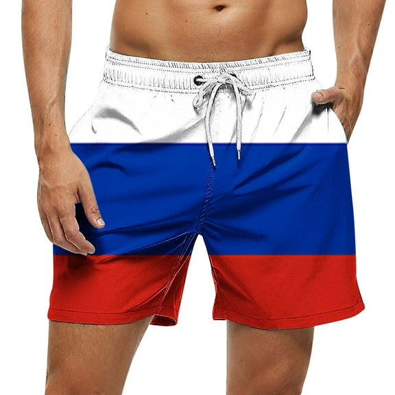 Delliss Mens Shorts Flat Front Casual Elastic Waist Drawstring Summer Beach Vacation Shorts with Pocket