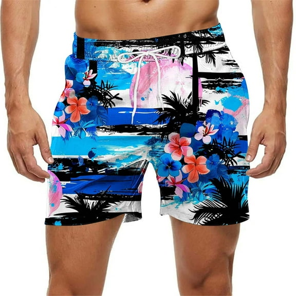 Delliss Mens Swim Trunks Beach Shorts Quick Dry Hawaiian Swimming Shorts Swimwear Bathing Suit for Men
