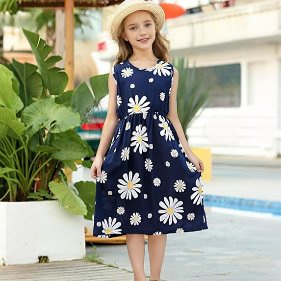 Delliss Mommy and Me Dresses Floral Printed Sleeveless Tank Maxi Dress for Mother and Daughter Summer Casual Sundress Beach Dress