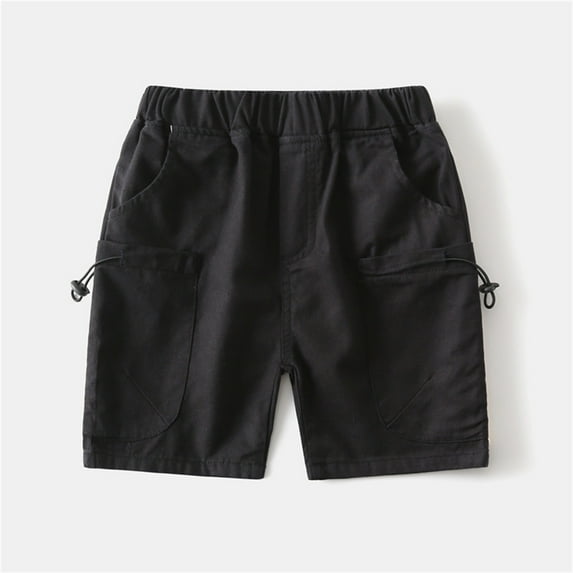 Delliss Pull On Shorts Knee Length Casual Summer 3 Years Toddler Boys Elastic Waist Half Shorts Pants Solid Color