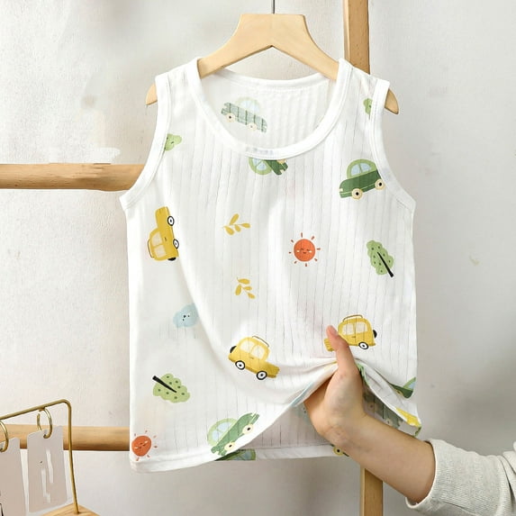 Delliss Ribbed Tank Tops for Girls Kids Summer Casual Cute Sleeveless Crew Neck Graphic T Shirt