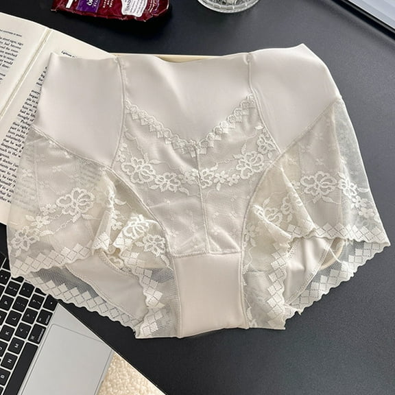 Delliss Seamless High Waisted Underwear for Women hip lifting and abdominal cinching Underpant Lace Underpant Bikini Panties