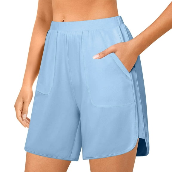 Delliss Slim Fit Baggy Shorts Side Slit Casual Shorts With Pocket