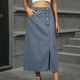 thumbnail image 1 of Delliss Slim Fit Front Slit Skirt For Women Button Summer Stylish Skirt With Pocket, 1 of 9