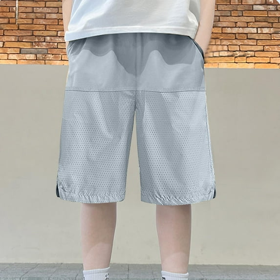 Delliss Summer Boy's Shorts Elastic Waist Casual mesh Shorts for Boys with Pockets 4-14 Years