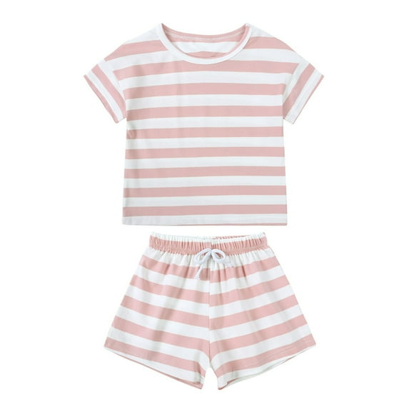 Delliss Summer Toddler Boy Clothes Striped Short Sleeve T-Shirt Tops Shorts Pants Casual Outfit