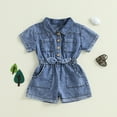 thumbnail image 1 of Delliss Summer Toddler Girl Jumpsuit Shorts Little Girl Overalls Clothes Baby Jean Romper Jumpsuit One Piece Outfit 1-4 Years, 1 of 9