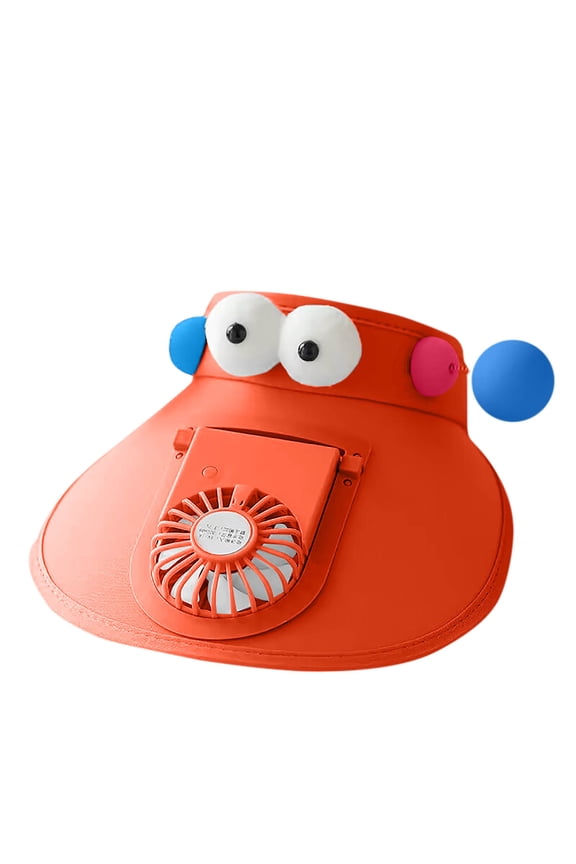 Sun Visors Hat with Fan with Adjustable Elastic Buckle Fan Visor Hat for Kids Large Area Sun Protection
