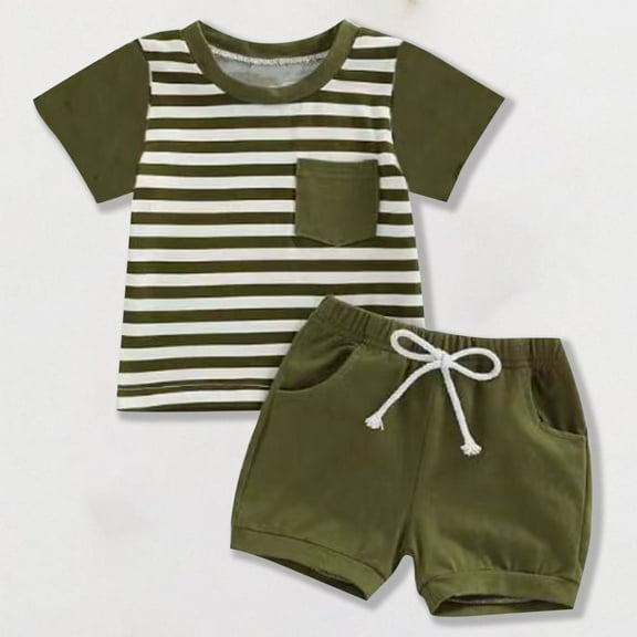 Delliss Toddler Baby Clothes Short Sleeve T-Shirt Top Casual Shorts Set Summer Outfit