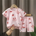 thumbnail image 1 of Delliss Toddler Baby Girls Pajamas Kids Short Sets Cotton Pjs Sleepwear Summer Clothes 6Months-6 Years, 1 of 3