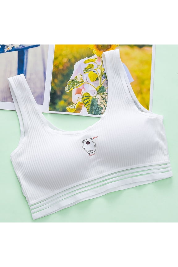Toddler Baby Girls Trendy Training Seamless Bra Comfy Breathable Wireless Sports Bras