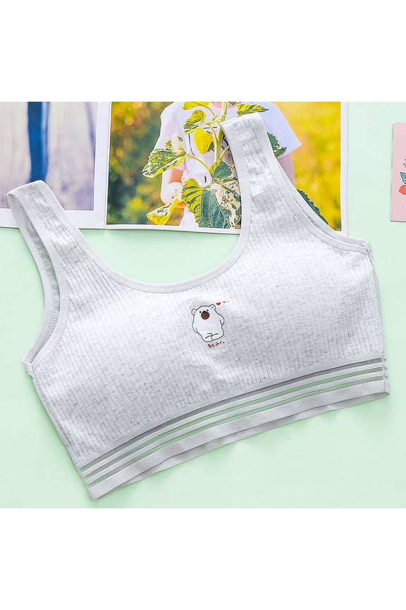 Toddler Baby Girls Trendy Training Seamless Bra Comfy Breathable Wireless Sports Bras