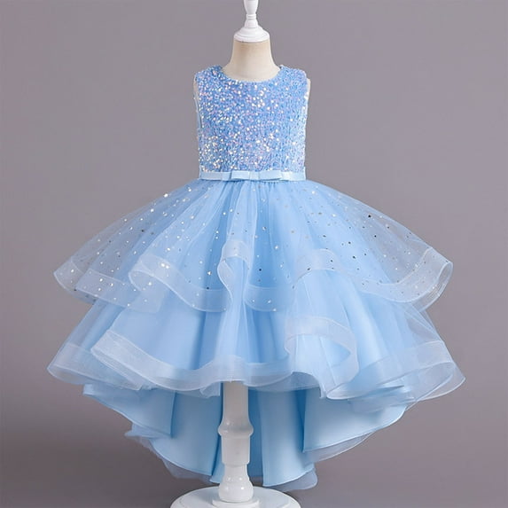 Delliss Toddler Baby Girls Tutu Dress Sleeveless Layered Princess Tulle Dress 3-15 Years Summer Beach Wedding Party Dresse