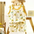thumbnail image 1 of Delliss Toddler Baby Summer Dinosaur Print Sleeveless Vest Cotton Tops+Elastic Shorts 2PCS Casual Outfit, 1 of 3