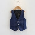thumbnail image 1 of Delliss Toddler Boys 3 Button Fashion Formal Suit Solid Color Stripe Print Vest Casual Jacket 2-15 Years, 1 of 3