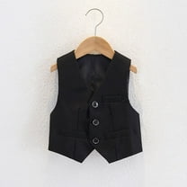 Delliss Toddler Boys 3 Button Formal Suit Solid Color Vest Casual Jacket 2-15 Years