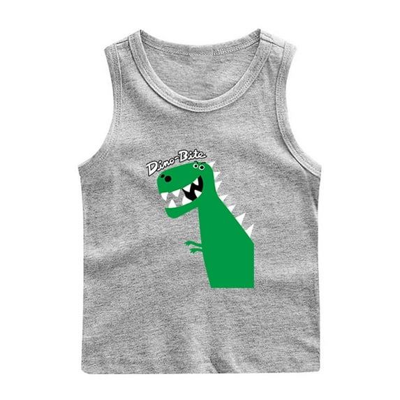 Delliss Toddler Boys Dinosaur Printed Sleeveless Vest Tank Tops Casual Summer Baby Round Neck Tank Top