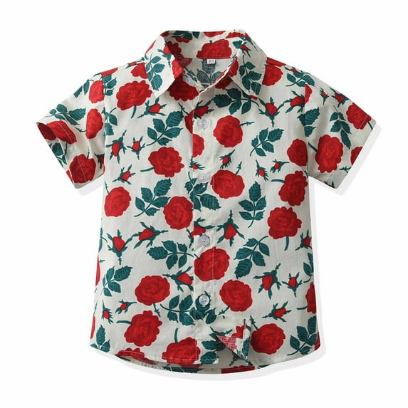 Delliss Toddler Boys Trendy Simple T-Shirt Short Sleeve Boys Button Blouse Beach Casual Top