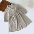 thumbnail image 1 of Delliss Toddler Girl Dress Long Sleeve Casual Fall Winter Floral Dresses Casual Peter Pan Collar Dresses, 1 of 8
