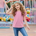 thumbnail image 1 of Delliss Toddler Girl's Summer Flying Sleeve T-Shirt Crew Neck Cute Blouse Slim Fit Trendy Tee 3-14 Years, 1 of 9