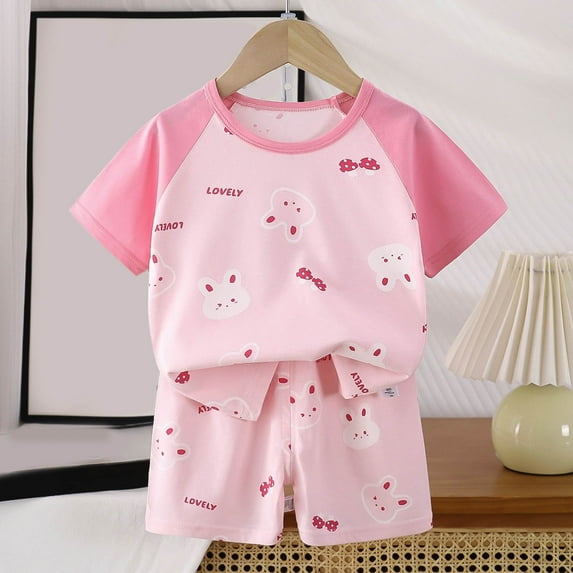 Delliss Toddler Girls 2PCS Summer Clothes Outfits Short Sleeve Dinosaur T-Shirt Tops and Shorts Sets
