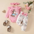 thumbnail image 1 of Delliss Toddler Girls Clothes Baby Rompers Newborn Infant Outfits Ruffle Sleeve Bodysuit Floral Pants Toddler Outfit, 1 of 9