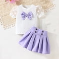 thumbnail image 1 of Delliss Toddler Girls Fashion Clothes Set Puff Short Sleeve Knit Tops+Mini Button Skirts Dress Set Summer Outfit, 1 of 7