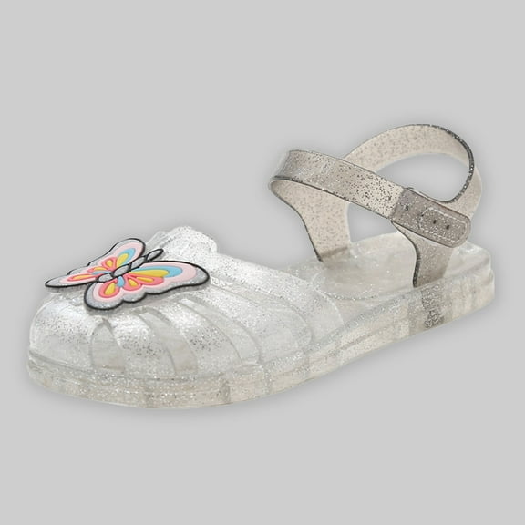 Delliss Toddler Girls Jelly Shoes Close Toe Sandals Summer Princess Beach Glitter Sandals Beach Fishermen Sandals