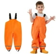 thumbnail image 1 of Delliss Toddler Girls Kids Rain Pants Waterproof Suspender Pants, 1 of 5
