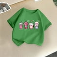 thumbnail image 1 of Delliss Toddler Girls Short Sleeve Cotton Milk tea Print T-Shirts Cute Casual Dressy T Shirt Tops 2-14 Years, 1 of 3