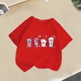 thumbnail image 1 of Delliss Toddler Girls Short Sleeve Cotton Milk tea Print T-Shirts Cute Casual Dressy T Shirt Tops 2-14 Years, 1 of 3