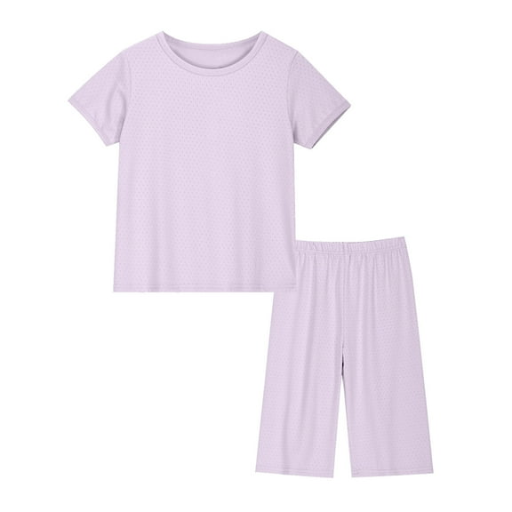 Delliss Toddler Girls Summer Trendy Outfit Short Sleeve Top And Elastic Waist Knee Length Shorts Kids Shorts Sweatsuit Set 1-8 Years