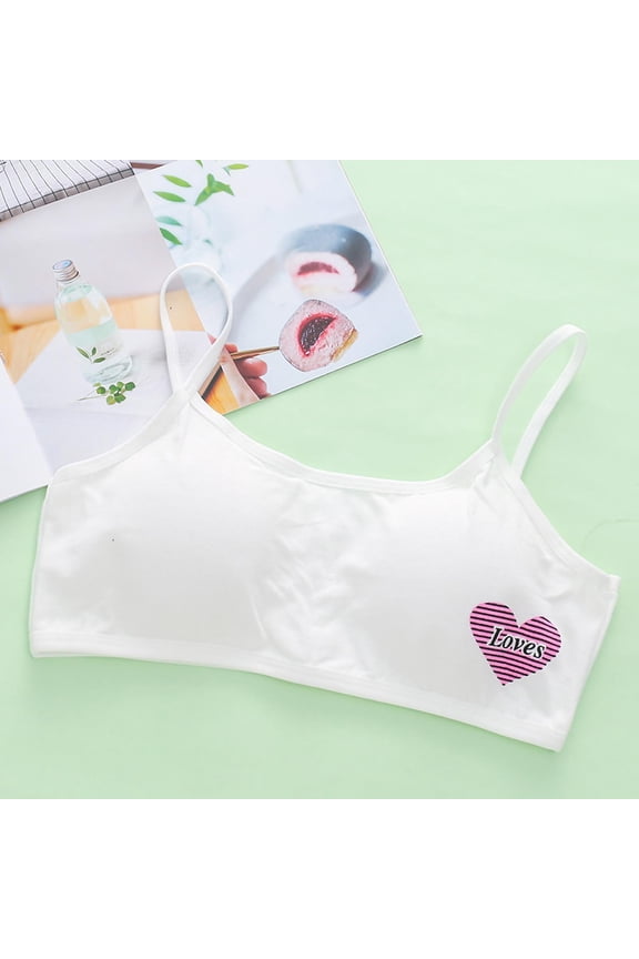 Toddler Girls Trendy Print Training Bra Comfy Breathable Soft Sports Bras