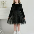 thumbnail image 1 of Delliss Toddler Girls Tutu Sequin Tulle Dresses Long Sleeve Ruffle Fall Winter Holiday Sparkle Dress 4-11 Years, 1 of 9