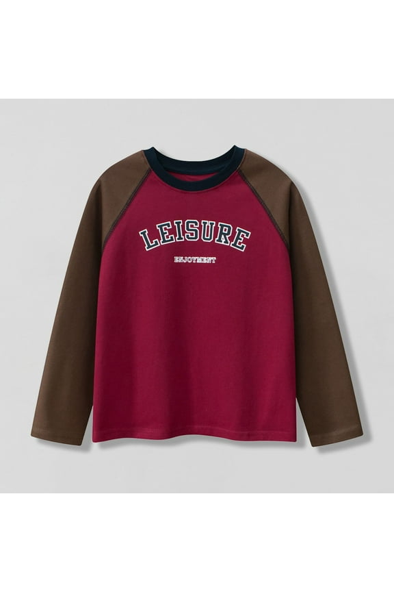 Toddler Long Sleeve Raglan Shirts 2-15 Years Kids Baseball Tee Cotton Crewneck Casual Tops Tees for All Seasons