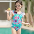 thumbnail image 1 of Delliss Toddler Swimsuit Girl Flower print One-Piece Swimwear Baby Girl Bathing Suits 6Months-3Years, 1 of 9