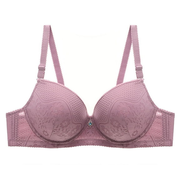 Delliss Underwire Bras For Woman Backless Trendy Balconette Bra Purple L