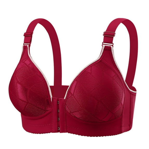 Delliss Underwire Bras For Woman Daily Bras Plus Size Full Cup Bras Red XXL