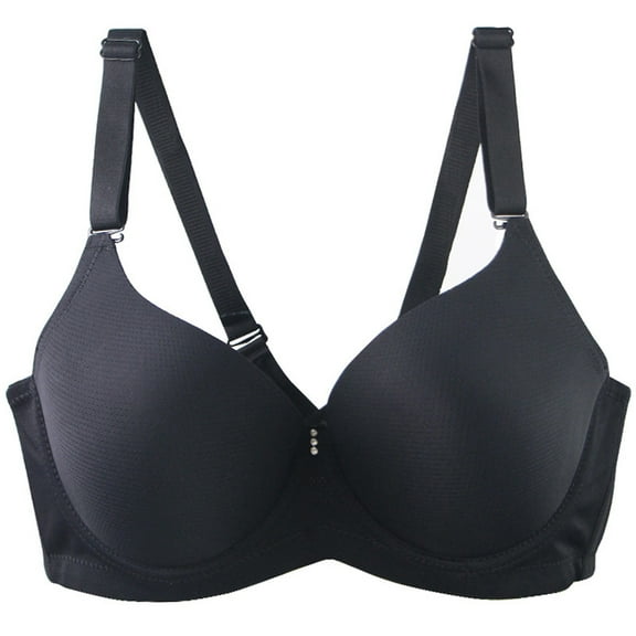 Delliss Underwire Bras For Woman Daily Comfort Bra Adjust Strap Full Cup Bras Black 90D