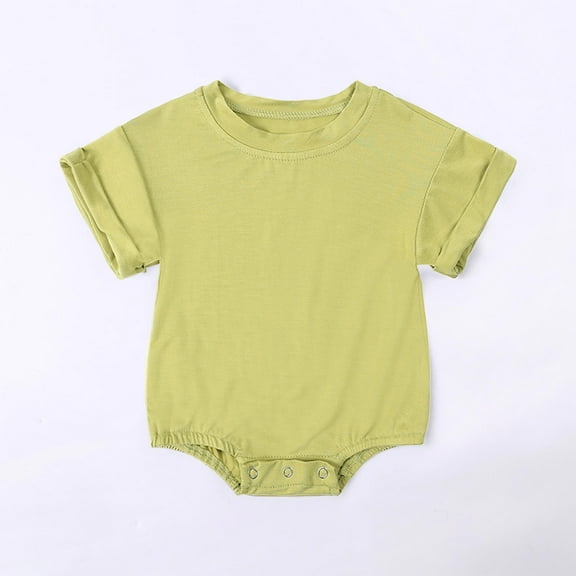Delliss Unisex Baby Clothes Baby Boy Summer Clothes Bubble Rompers Plain Baby Girl Bubble Rompers Toddler Boy Rompers Mint Green 12-18 Months