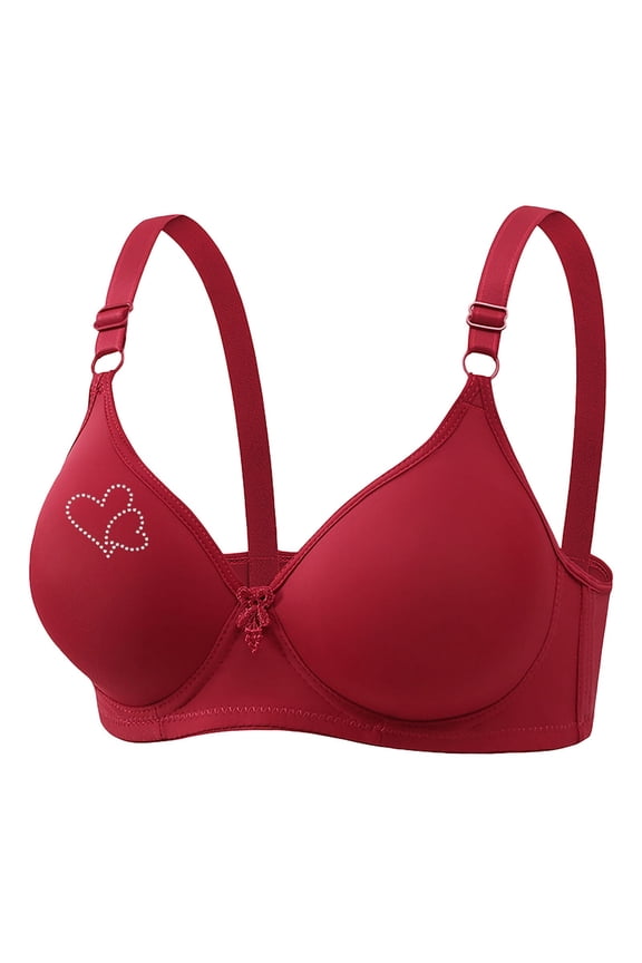 Wireless Bras for Women Love Water Diamond Stainless Steel Ring Palace Style Gathering Back Buckle Bra Breathable Underwear Daily Bra