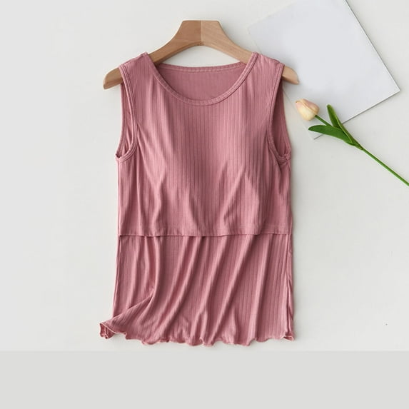 Delliss Women Maternity Nursing Tank Top for Breastfeeding Sleeveless Comfy Maternity Postpartum Clothes