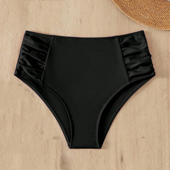 Delliss Women's Bikini Bottoms for Women Cheeky Swimsuit Bottoms Ruched Tankini Swim Shorts