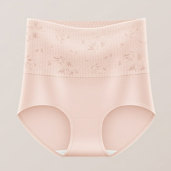 Delliss Women's Cotton High Waisted Print Underwear Tummy Control Panties Full Coverage Soft Stretch