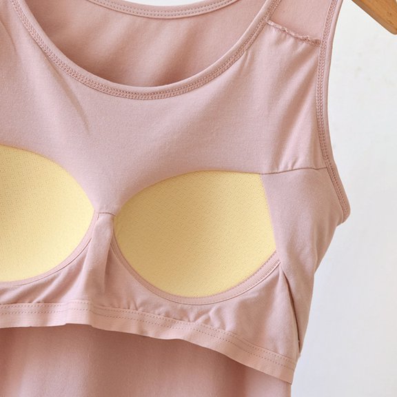 Delliss Women's Crew Neck Cotton Tank Top Simple Fashion Tee